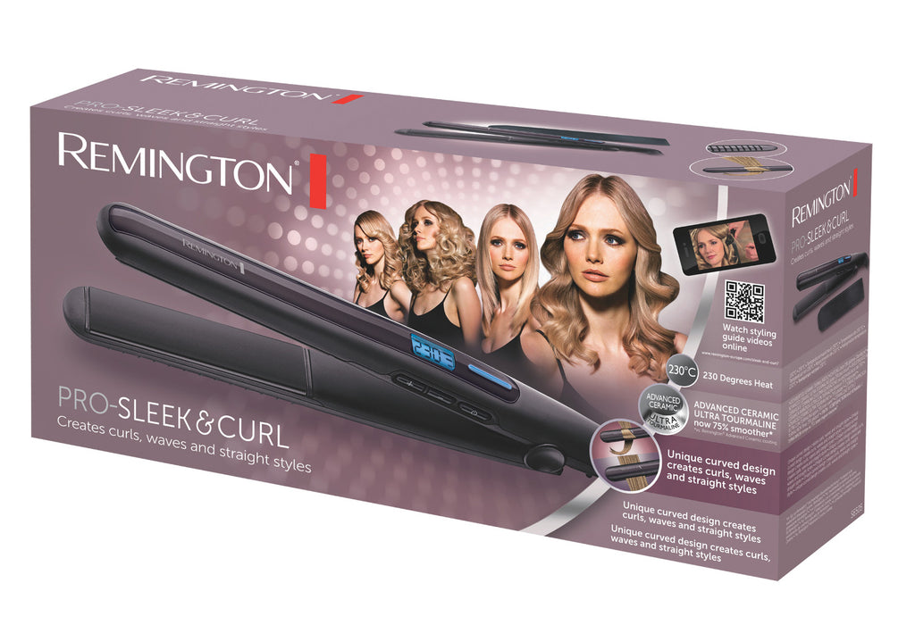 REMINGTON Haarglätter S6505 PRO Sleek & Curl Glätteisen Display 150-230 °C