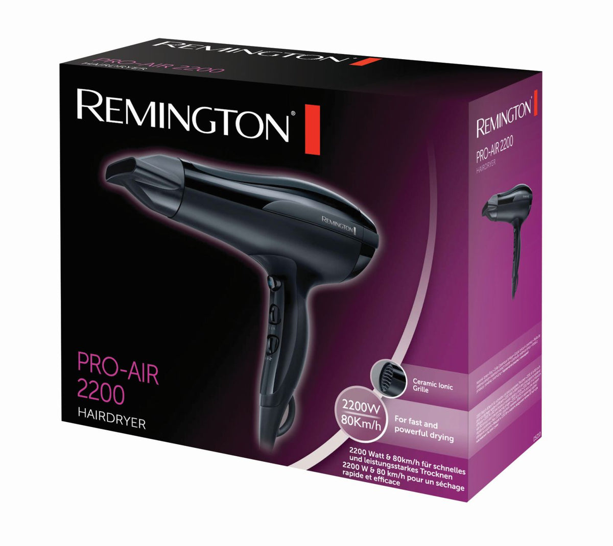 REMINGTON Haartrockner Pro-Air D5210 Profi Ionen 2200 Watt 80 km/h Luftstrom