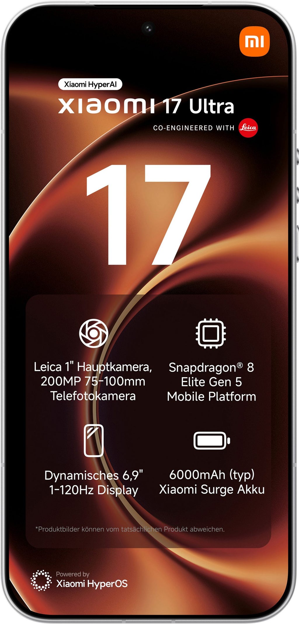 XIAOMI 17 Ultra 6,9Zoll Smartphone 512GB 16GB RAM 50MP Kamera Weiß