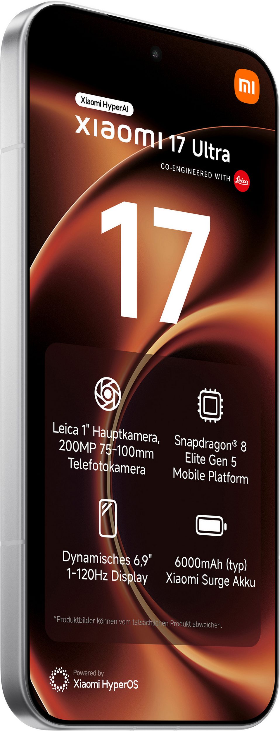 XIAOMI 17 Ultra 6,9Zoll Smartphone 512GB 16GB RAM 50MP Kamera Weiß