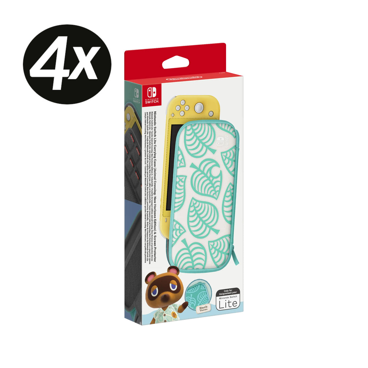 NINTENDO Switch Lite Tasche Animal Crossing 4er Set inkl. Schutzfolie