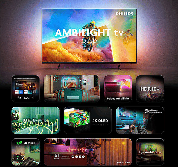 PHILIPS QLED Ambilight 55 Zoll 139 cm 4K Ultra HD Smart TV 55PQS8651/12