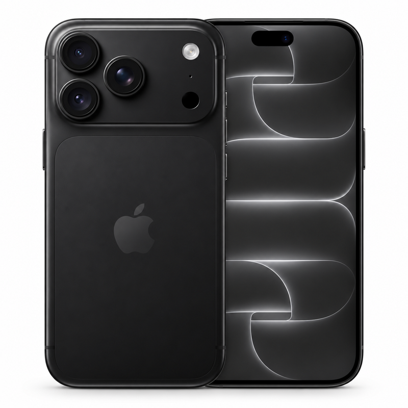 Apple iPhone 18 Pro – Schwarz, Rück- und Vorderseite