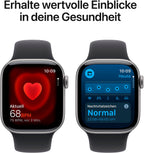 Apple Watch Series 11 GPS + Cellular, 46 mm Aluminium, Sportarmband Schwarz (M/L)