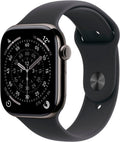 Apple Watch Series 11 GPS + Cellular, 46 mm Titan Schiefer, Sportarmband Schwarz (M/L)
