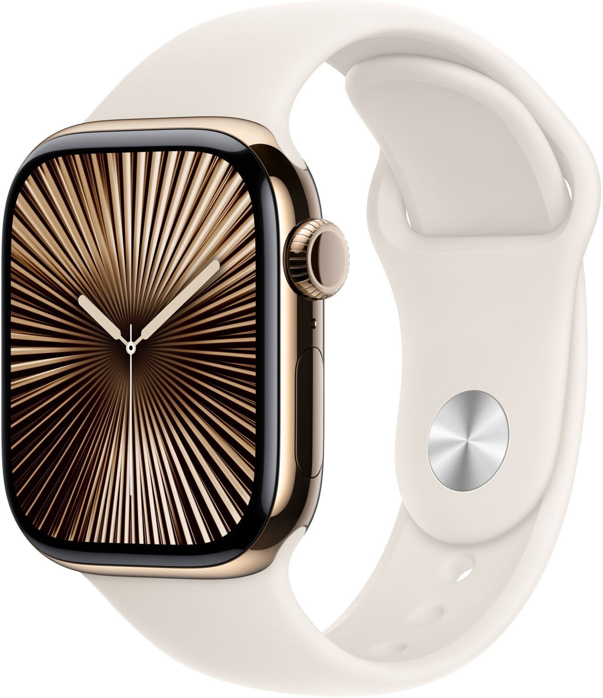 Apple Watch Series 10 GPS + Cellular, 42 mm Titan, Sportarmband Beige (M/L)