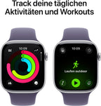 Apple Watch Series 11 GPS + Cellular, 46 mm Aluminium, Sportarmband Lila (M/L)