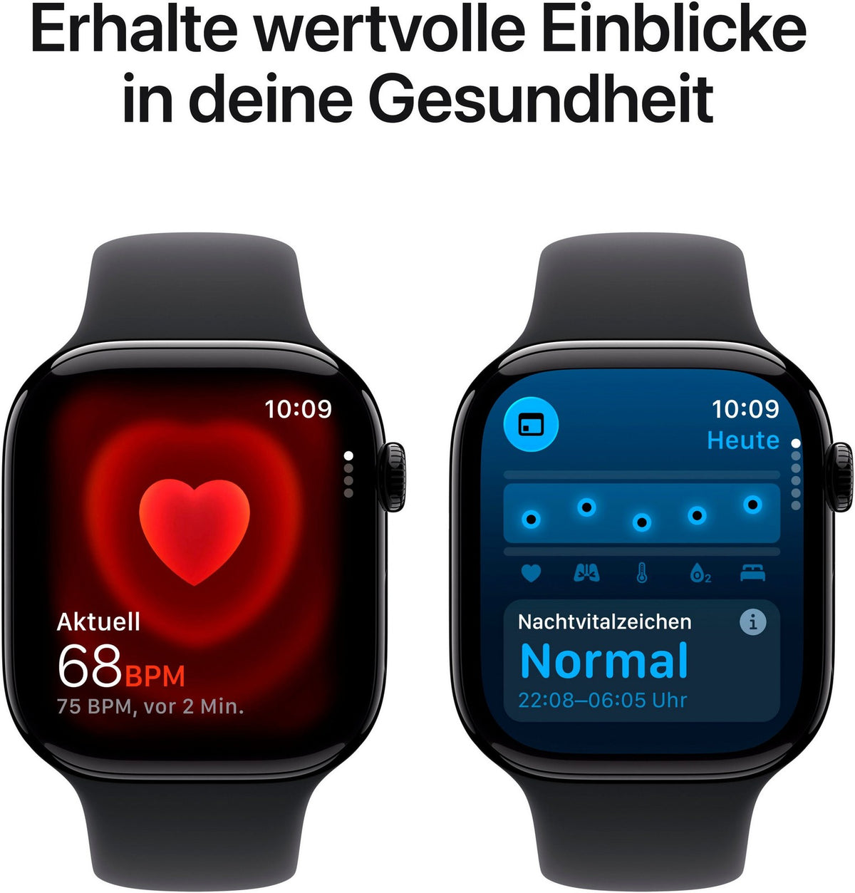 Apple Watch Series 11 GPS, 46 mm Aluminium, Sportarmband Schwarz (S/M)