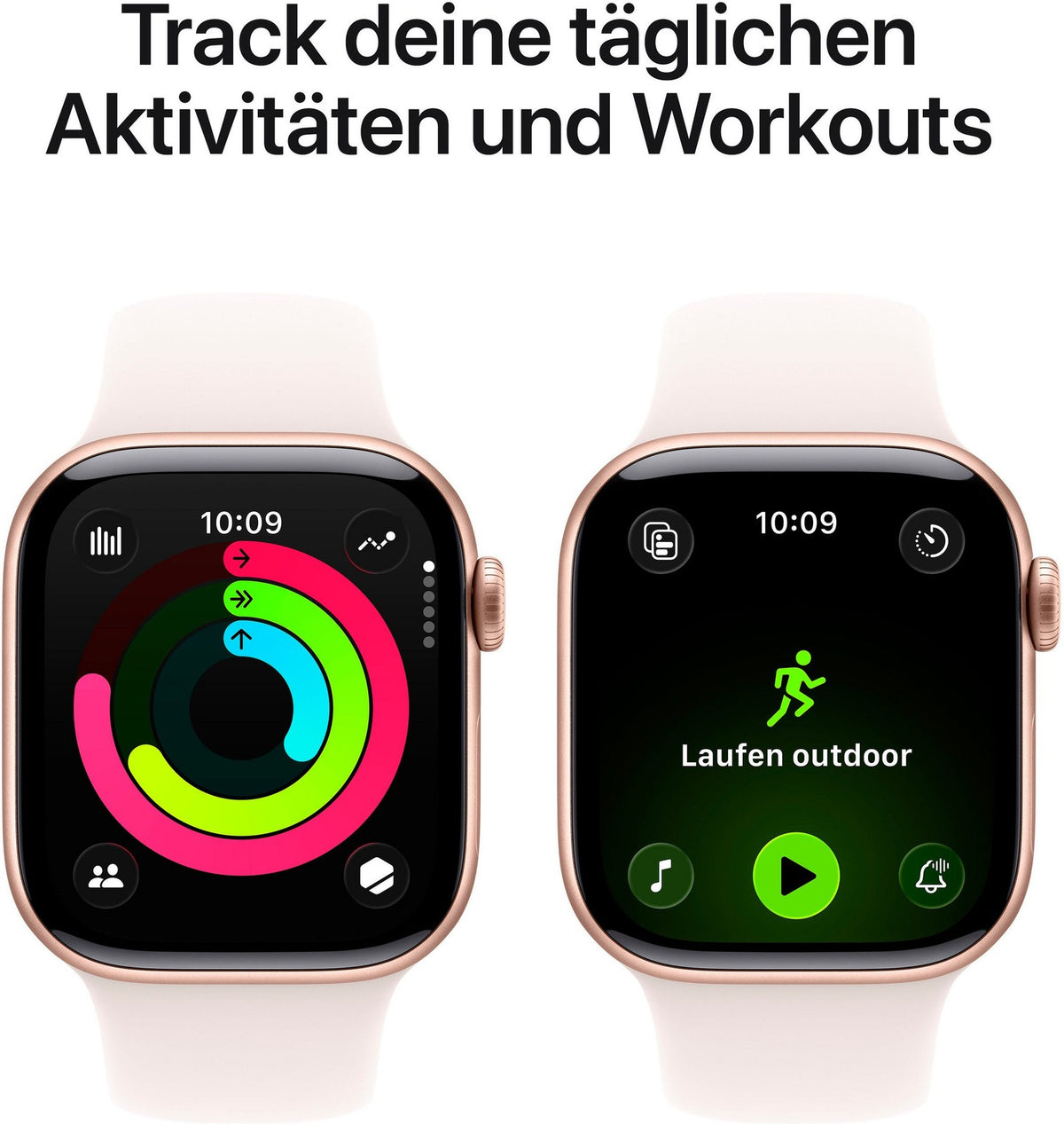 Apple Watch Series 11 GPS + Cellular, 42 mm Titan Gold, Sportarmband Rosa (M/L)