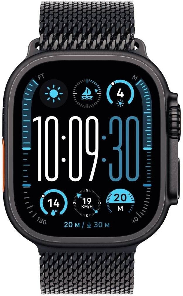 Apple Watch Ultra 2 (2024), 49 mm Titan Schwarz, Milanaise (MX5V3FD/A)