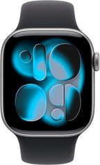 Apple Watch Series 11 GPS + Cellular, 46 mm Aluminium, Sportarmband Schwarz (M/L)