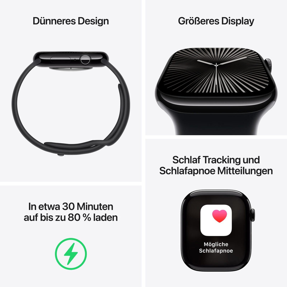 Apple Watch Series 10 GPS + Cellular, 42 mm Titan, Sportarmband Beige (M/L)