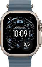 Apple Watch Ultra 3 GPS + Cellular, 49 mm Titan, Ocean Armband Blau