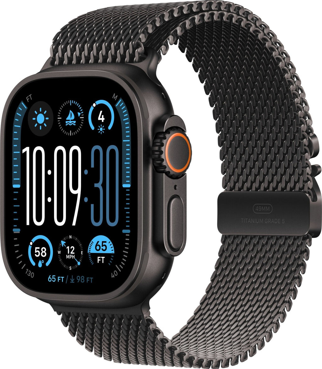 Apple Watch Ultra 2 (2024), 49 mm Titan Schwarz, Milanaise (MX5U3FD/A)