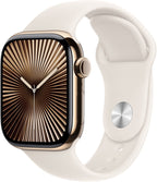 Apple Watch Series 10 GPS + Cellular, 42 mm Titan, Sportarmband Beige (S/M)