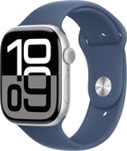 Apple Watch Series 10 GPS + Cellular, 46 mm Aluminium, Sportarmband Denim (M/L)