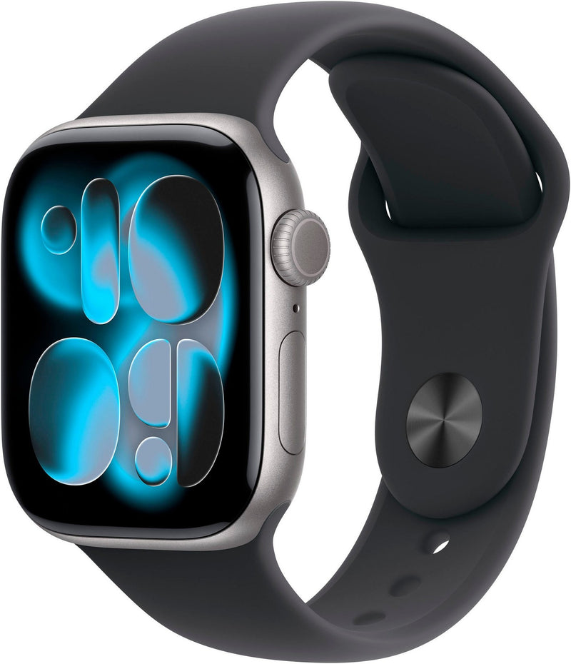 Apple Watch Series 11 GPS + Cellular, 46 mm Aluminium, Sportarmband Schwarz (M/L)