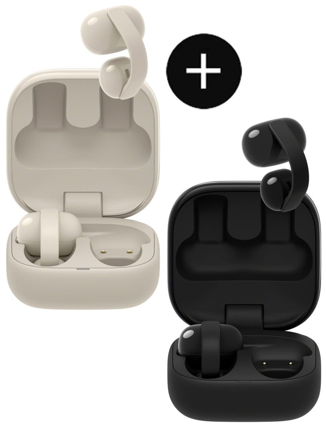 Sony LinkBuds Clip WF-LC900 Open-Ear, 2er-Set Schwarz + Beige
