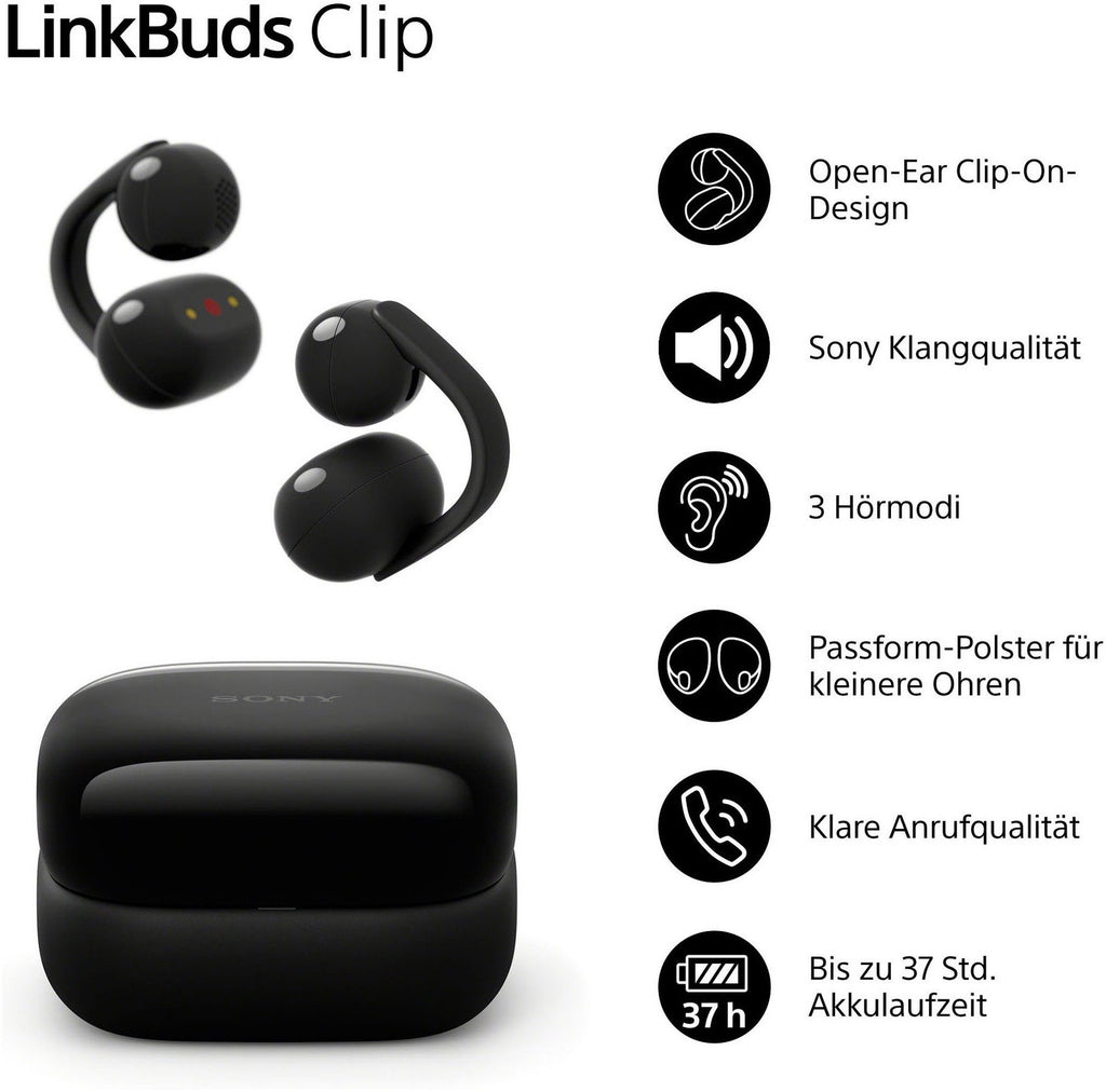 Sony LinkBuds Clip WF-LC900 Open-Ear, 2er-Set Schwarz + Beige
