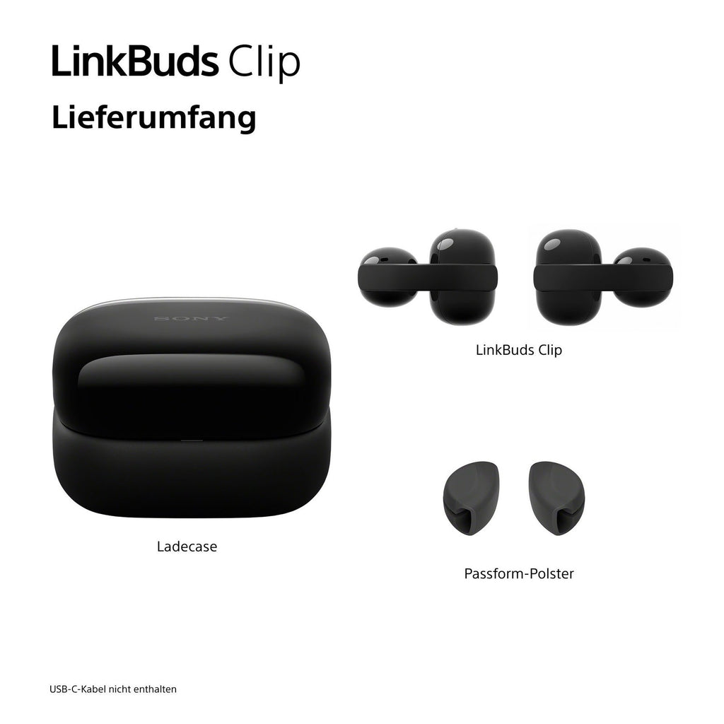 Sony LinkBuds Clip WF-LC900 Open-Ear, 2er-Set Schwarz + Beige